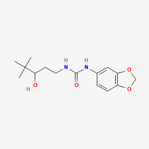 molecular formula C15H22N2O4 B2441217 1-(苯并[d][1,3]二氧杂环-5-基)-3-(3-羟基-4,4-二甲基戊基)脲 CAS No. 1396814-35-9