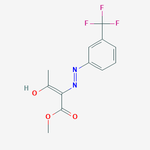 molecular formula C12H11F3N2O3 B2441218 甲基(2Z)-3-氧代-2-{2-[3-(三氟甲基)苯基]肼-1-亚基}丁酸酯 CAS No. 339018-16-5
