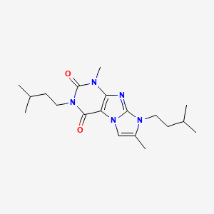 molecular formula C19H29N5O2 B2441222 4,7-二甲基-2,6-双（3-甲基丁基）嘌呤[7,8-a]咪唑-1,3-二酮 CAS No. 923469-28-7