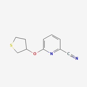 molecular formula C10H10N2OS B2441226 6-(噻吩-3-氧基)吡啶-2-腈 CAS No. 2167862-37-3