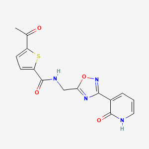 molecular formula C15H12N4O4S B2441228 5-乙酰基-N-((3-(2-氧代-1,2-二氢吡啶-3-基)-1,2,4-恶二唑-5-基)甲基)噻吩-2-甲酰胺 CAS No. 2034319-53-2