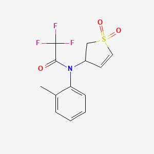 molecular formula C13H12F3NO3S B2441229 N-(1,1-二氧化-2,3-二氢噻吩-3-基)-2,2,2-三氟-N-(2-甲苯基)乙酰胺 CAS No. 302950-41-0