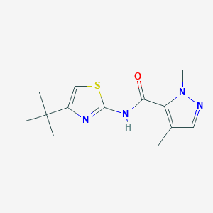 molecular formula C13H18N4OS B2441231 N-(4-(叔丁基)噻唑-2-基)-1,4-二甲基-1H-吡唑-5-甲酰胺 CAS No. 1209966-83-5