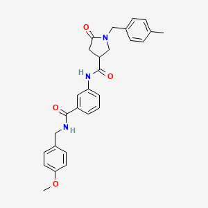 N-(3-{[(4-methoxyphenyl)methyl]carbamoyl}phenyl)-1-[(4-methylphenyl)methyl]-5-oxopyrrolidine-3-carboxamide
