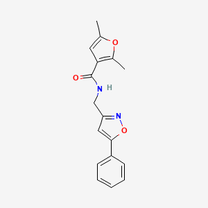 molecular formula C17H16N2O3 B2441246 2,5-dimethyl-N-((5-phenylisoxazol-3-yl)methyl)furan-3-carboxamide CAS No. 1208654-02-7