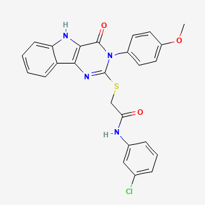 molecular formula C25H19ClN4O3S B2441251 N-(3-氯苯基)-2-((3-(4-甲氧基苯基)-4-氧代-4,5-二氢-3H-嘧啶并[5,4-b]吲哚-2-基)硫代)乙酰胺 CAS No. 536708-02-8