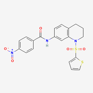 4-nitro-N-(1-(thiophen-2-ylsulfonyl)-1,2,3,4-tetrahydroquinolin-7-yl)benzamide