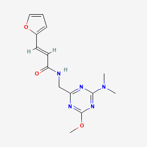 (E)-N-((4-(dimethylamino)-6-methoxy-1,3,5-triazin-2-yl)methyl)-3-(furan-2-yl)acrylamide