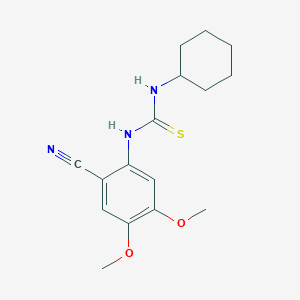 molecular formula C16H21N3O2S B2441264 N-(2-cyano-4,5-dimethoxyphenyl)-N'-cyclohexylthiourea CAS No. 343375-03-1