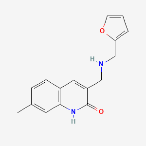 molecular formula C17H18N2O2 B2441267 3-{[(Furan-2-ylmethyl)-amino]-methyl}-7,8-dimethyl-1H-quinolin-2-one CAS No. 462067-40-9