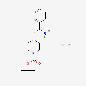 molecular formula C18H29ClN2O2 B2441271 Tert-butyl 4-(2-amino-2-phenylethyl)piperidine-1-carboxylate hydrochloride CAS No. 2197056-55-4