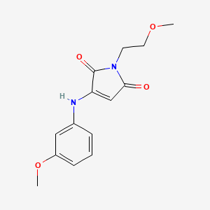 molecular formula C14H16N2O4 B2441272 1-(2-methoxyethyl)-3-((3-methoxyphenyl)amino)-1H-pyrrole-2,5-dione CAS No. 920944-81-6