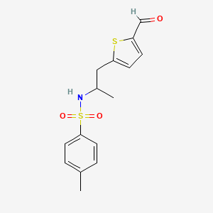 molecular formula C15H17NO3S2 B2441275 N-(1-(5-formylthiophen-2-yl)propan-2-yl)-4-methylbenzenesulfonamide CAS No. 1170097-60-5