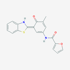 N-[(3E)-3-(3H-1,3-benzothiazol-2-ylidene)-5-methyl-4-oxocyclohexa-1,5-dien-1-yl]furan-2-carboxamide