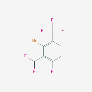 molecular formula C8H3BrF6 B2441288 3-Bromo-2-(difluoromethyl)-1-fluoro-4-(trifluoromethyl)benzene CAS No. 2168375-62-8