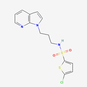 molecular formula C14H14ClN3O2S2 B2441294 N-(3-(1H-吡咯并[2,3-b]吡啶-1-基)丙基)-5-氯噻吩-2-磺酰胺 CAS No. 1797958-75-8