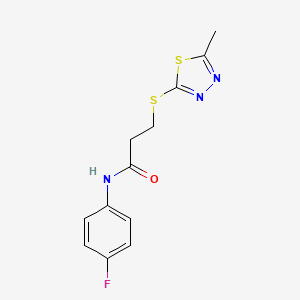 N-(4-fluorophenyl)-3-[(5-methyl-1,3,4-thiadiazol-2-yl)thio]propanamide