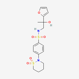 molecular formula C17H22N2O6S2 B2441299 4-(1,1-dioxido-1,2-thiazinan-2-yl)-N-(2-(furan-2-yl)-2-hydroxypropyl)benzenesulfonamide CAS No. 1421585-76-3