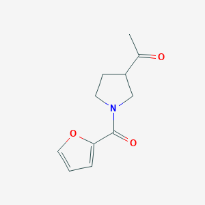 molecular formula C11H13NO3 B2441300 1-(1-(Furan-2-carbonyl)pyrrolidin-3-yl)ethanone CAS No. 2034380-89-5
