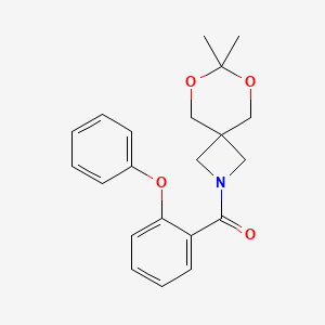 molecular formula C21H23NO4 B2441301 (7,7-Dimethyl-6,8-dioxa-2-azaspiro[3.5]nonan-2-yl)(2-phenoxyphenyl)methanone CAS No. 1705457-81-3