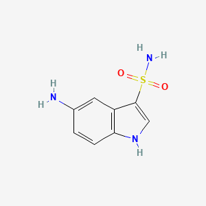 molecular formula C8H9N3O2S B2441306 5-氨基-1H-吲哚-3-磺酰胺 CAS No. 132745-14-3