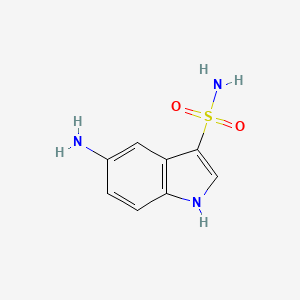 molecular formula C8H9N3O2S B2441306 5-Amino-1H-indol-3-sulfonsäureamid CAS No. 132745-14-3