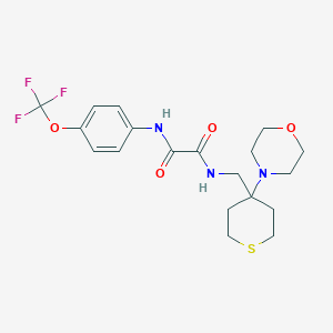 molecular formula C19H24F3N3O4S B2441310 N-[(4-Morpholin-4-ylthian-4-yl)methyl]-N'-[4-(trifluoromethoxy)phenyl]oxamide CAS No. 2380187-37-9