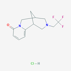 molecular formula C13H16ClF3N2O B2441312 11-(2,2,2-三氟乙基)-7,11-二氮杂三环[7.3.1.0<sup>2,7</sup>]十三碳-2,4-二烯-6-酮盐酸盐 CAS No. 2034379-89-8