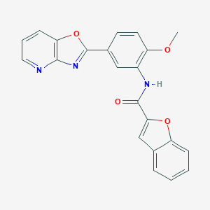 molecular formula C22H15N3O4 B244132 N-(2-methoxy-5-[1,3]oxazolo[4,5-b]pyridin-2-ylphenyl)-1-benzofuran-2-carboxamide 