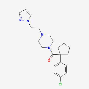 (4-(2-(1H-pyrazol-1-yl)ethyl)piperazin-1-yl)(1-(4-chlorophenyl)cyclopentyl)methanone