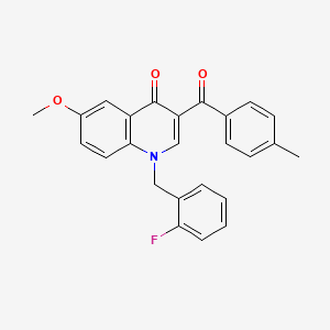 1-[(2-Fluorophenyl)methyl]-6-methoxy-3-(4-methylbenzoyl)-1,4-dihydroquinolin-4-one