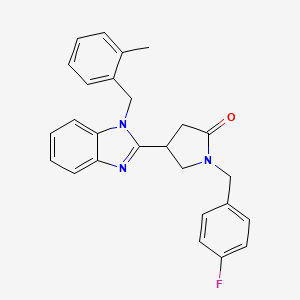1-[(4-fluorophenyl)methyl]-4-{1-[(2-methylphenyl)methyl]-1H-1,3-benzodiazol-2-yl}pyrrolidin-2-one