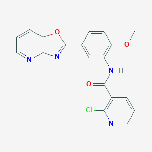 molecular formula C19H13ClN4O3 B244133 2-chloro-N-(2-methoxy-5-[1,3]oxazolo[4,5-b]pyridin-2-ylphenyl)nicotinamide 