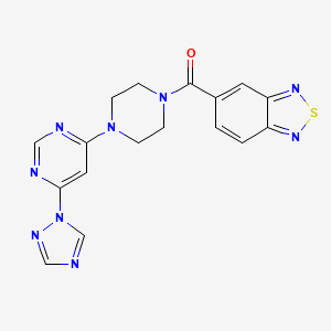 molecular formula C17H15N9OS B2441338 (4-(6-(1H-1,2,4-triazol-1-yl)pyrimidin-4-yl)piperazin-1-yl)(benzo[c][1,2,5]thiadiazol-5-yl)methanone CAS No. 1798488-05-7