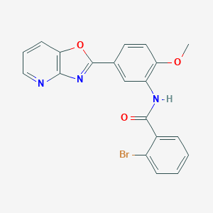 molecular formula C20H14BrN3O3 B244134 2-bromo-N-[2-methoxy-5-([1,3]oxazolo[4,5-b]pyridin-2-yl)phenyl]benzamide 