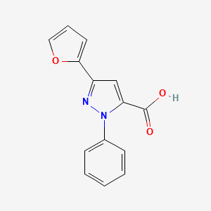 molecular formula C14H10N2O3 B2441341 Ácido 3-(2-furílico)-1-fenil-1H-pirazol-5-carboxílico CAS No. 955971-69-4