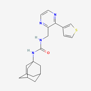 molecular formula C20H24N4OS B2441347 1-((1S,3s)-adamantan-1-yl)-3-((3-(thiophen-3-yl)pyrazin-2-yl)methyl)urea CAS No. 2109574-57-2