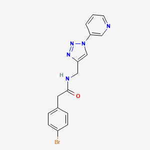 molecular formula C16H14BrN5O B2441348 2-(4-溴苯基)-N-((1-(吡啶-3-基)-1H-1,2,3-三唑-4-基)甲基)乙酰胺 CAS No. 2034385-04-9