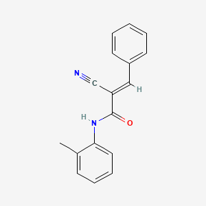 molecular formula C17H14N2O B2441351 (E)-2-cyano-3-phenyl-N-(o-tolyl)acrylamide CAS No. 933800-18-1