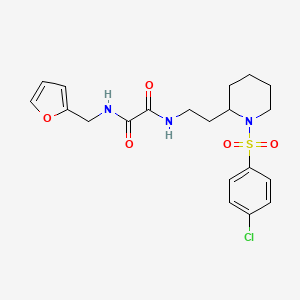 molecular formula C20H24ClN3O5S B2441355 N1-(2-(1-((4-chlorophenyl)sulfonyl)piperidin-2-yl)ethyl)-N2-(furan-2-ylmethyl)oxalamide CAS No. 898426-08-9