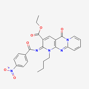 molecular formula C25H23N5O6 B2441356 (Z)-ethyl 1-butyl-2-((4-nitrobenzoyl)imino)-5-oxo-2,5-dihydro-1H-dipyrido[1,2-a:2',3'-d]pyrimidine-3-carboxylate CAS No. 534567-52-7