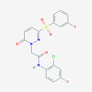 molecular formula C18H12ClF2N3O4S B2441357 N-(2-氯-4-氟苯基)-2-(3-((3-氟苯基)磺酰基)-6-氧代吡哒嗪-1(6H)-基)乙酰胺 CAS No. 1251621-10-9