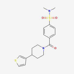 molecular formula C18H22N2O3S2 B2441359 N,N-dimethyl-4-(4-(thiophen-3-yl)piperidine-1-carbonyl)benzenesulfonamide CAS No. 1396809-61-2