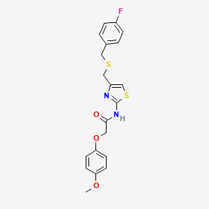 N-(4-(((4-fluorobenzyl)thio)methyl)thiazol-2-yl)-2-(4-methoxyphenoxy)acetamide