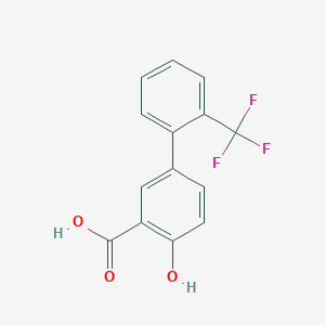 molecular formula C14H9F3O3 B2441369 4-Hydroxy-2'-trifluoromethyl-[1,1'-biphenyl]-3-carboxylic acid CAS No. 400744-89-0