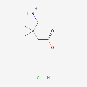 molecular formula C7H14ClNO2 B2441370 Methyl 2-[1-(aminomethyl)cyclopropyl]acetate hydrochloride CAS No. 2230799-82-1