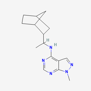 molecular formula C15H21N5 B2441383 N-[1-(bicyclo[2.2.1]hept-2-yl)ethyl]-1-methyl-1H-pyrazolo[3,4-d]pyrimidin-4-amine CAS No. 1052603-14-1