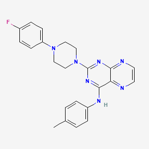 molecular formula C23H22FN7 B2441384 2-[4-(4-fluorophenyl)piperazin-1-yl]-N-(4-methylphenyl)pteridin-4-amine CAS No. 946242-71-3