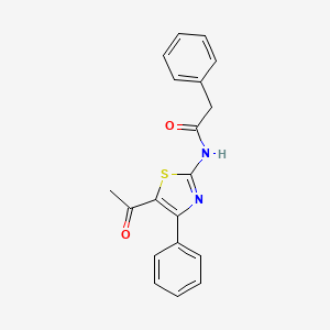 molecular formula C19H16N2O2S B2441388 N-(5-acetyl-4-phenyl-1,3-thiazol-2-yl)-2-phenylacetamide CAS No. 361159-65-1