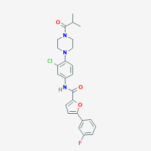 molecular formula C25H25ClFN3O3 B244139 N-[3-chloro-4-(4-isobutyryl-1-piperazinyl)phenyl]-5-(3-fluorophenyl)-2-furamide 